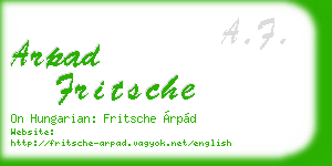 arpad fritsche business card